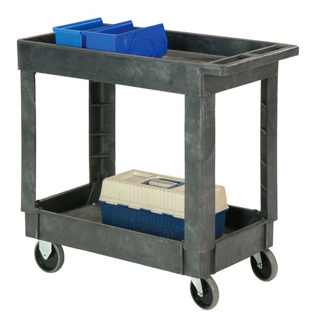 GLOBAL INDUSTRIAL Plastic 2 Shelf Tray Service & Utility Cart 34 x 17 5 Rubber Casters 241749